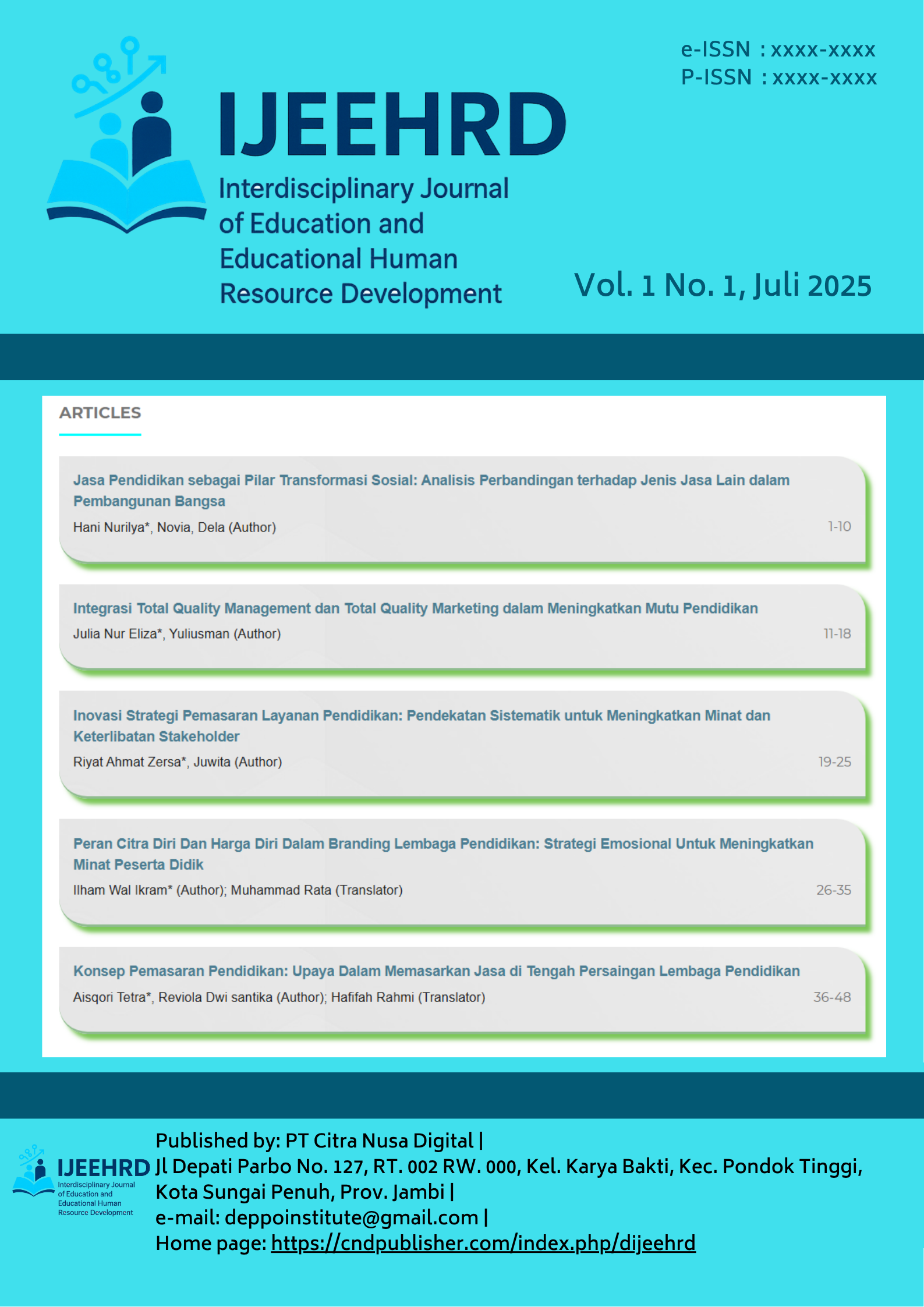 View Vol. 1 No. 1 (2025): DEPPO: Interdisciplinary Journal of Education and Educational Human Resource Development